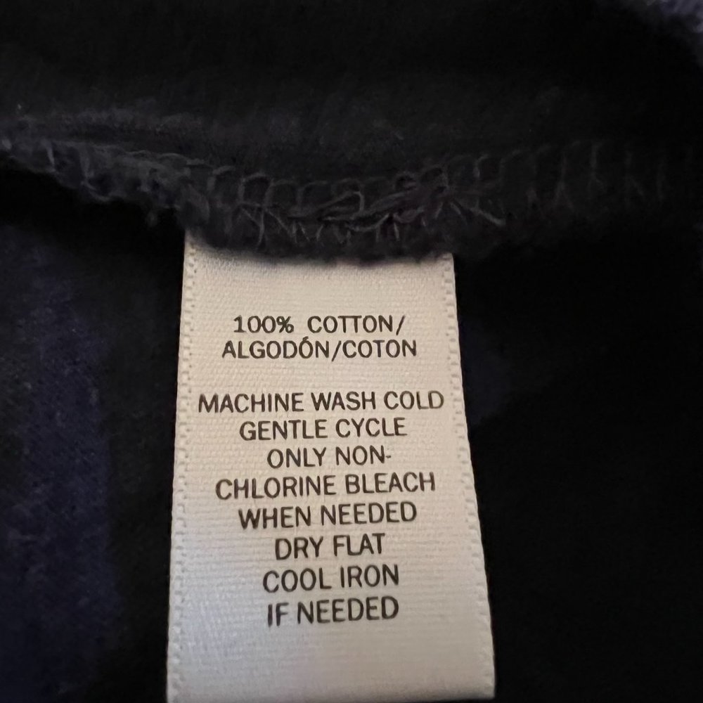 Loft Navy, Cotton Short Sleeve T-Shirt w/Crochet Hem and Sleeves - Medium - Picture 4 of 4